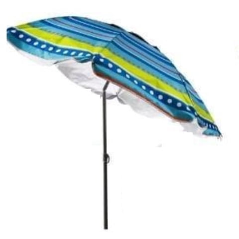 Genérico - Sombrilla Reclinable 2 Mts Diametro Playa Camping Diseño Rayas Colores Varios