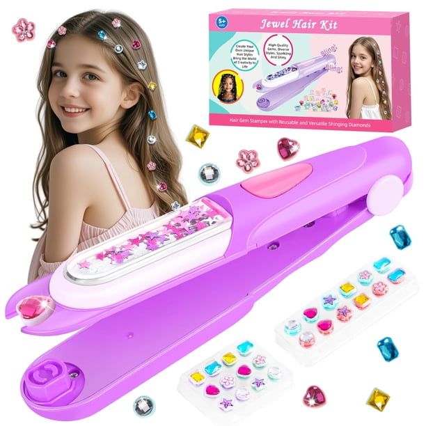 Kit de estampado de gemas para el cabello ADXVR Bling, joyas para el cabello con diamantes reutiliza