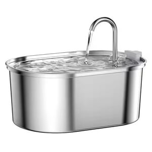 Genérico - Bebedero Gato Automático Inox Llave Silencioso Ovalado 3,2 L
