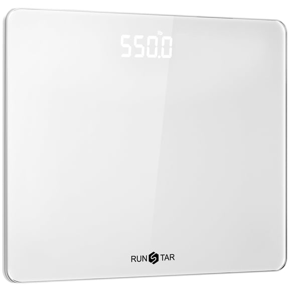 Báscula de baño digital RunStar de 250 kg/550 libras, ultra ancha