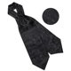 thumbnail image 3 of Set corbata Ascot de seda para hombre formal. Modelo Negro Flores, 3 of 4