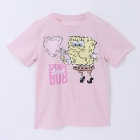Polera Manga Corta Niño Rosado Corazon Bob Esponja