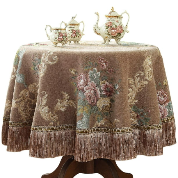 Mantel De Chenilla Con Borlas, Mantel De Mesa, Mantel De Mesa De Café, Mantel De Toalla, Tela A Prueba De Polvo
