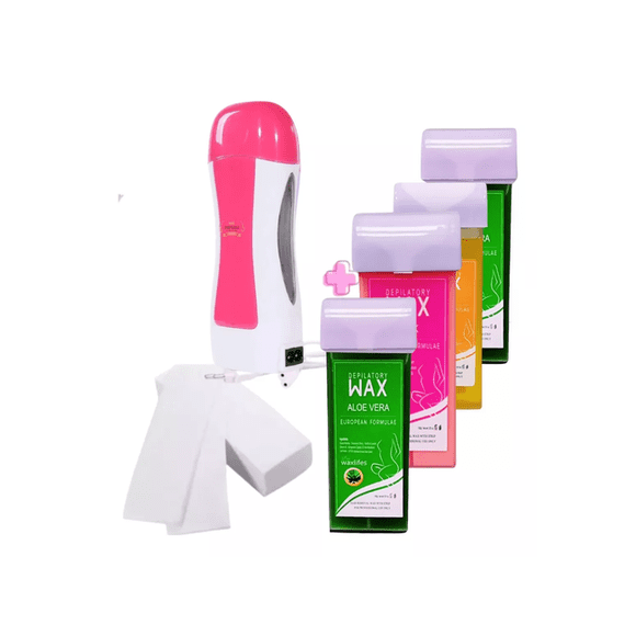 Calentador de cera depilatoria Vida Buenas kit depilación 220V, color rosa