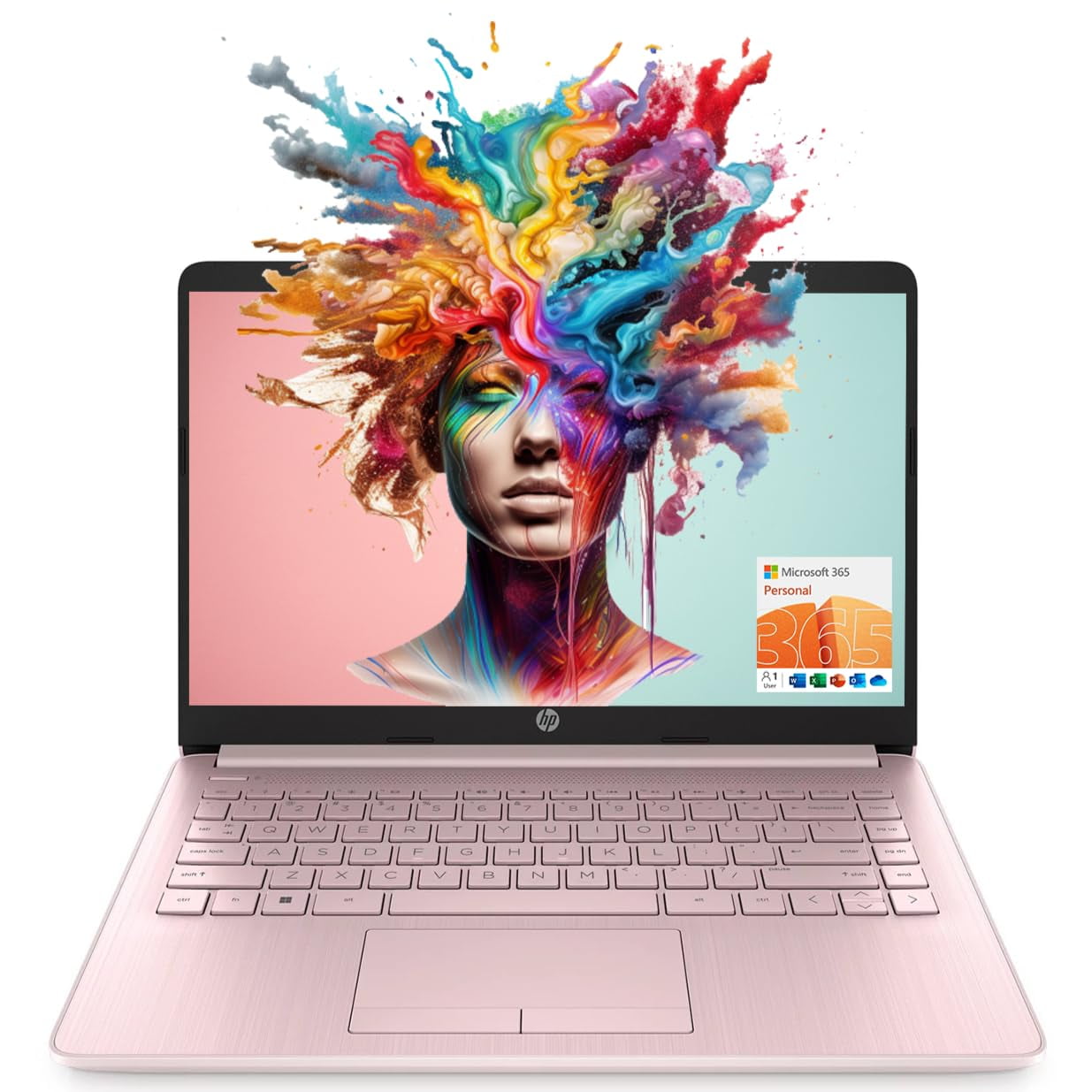 Portátil Hp Portable Con Pantalla Hd De 14 Pulgadas, 16 Gb De Ram, 64 Gb Emmc, Rosa