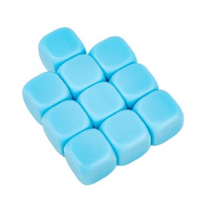 Magideal - 10X Dados En , Cubos De Dados De 16Mm, Dados Diy, Dados De Seis Caras Para Juegos De Mesa, Pegatinas Diy, Enseñanza De Conteo De Matemáticas Azul