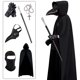 thumbnail image 1 of Disfraz de terror steampunk de Plague Doctor Mask para Halloween, 6 unidades, 1 of 7