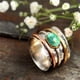 thumbnail image 2 of Vintage Turquoise Boho Style Band Ring for Women and Girls - Unique Finger Accessory for a Bohemian Look, 2 of 4