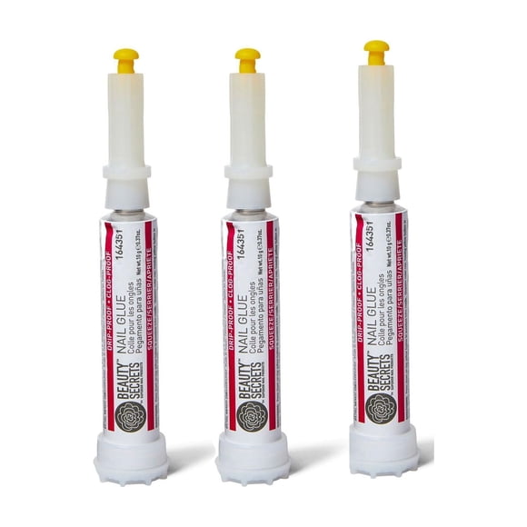 Pegamento para Uñas Beauty Secrets Resistente a Goteo y Obstrucción (Paquete de 3)