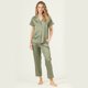 thumbnail image 1 of Pijama de Mujer Roma Pantalon Manga Corta Verde, 1 of 5
