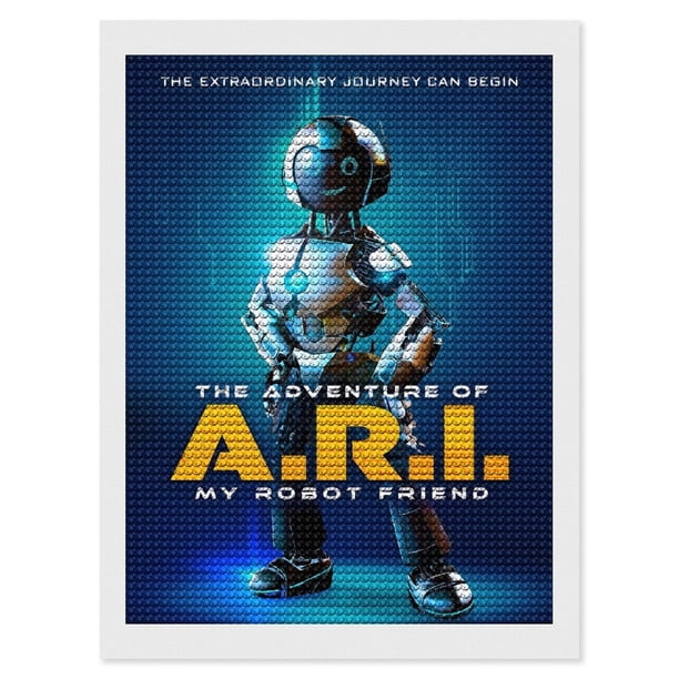 Mi Amigo Robot Kits de Pintura de Diamantes para Adultos 5D DIY Diamond Art Kits Full Drill Diamond Dots para Regalo Decoración de Pared y Relajación Artes de Gemas 30*40cm
