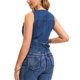 thumbnail image 3 of INSPIRE CHIC Chalecos de Mezclilla para Mujer Recortados Cuello en V Sin Mangas Abotonado Chaleco Occidental de Mezclilla Tops L Azul, 3 of 6