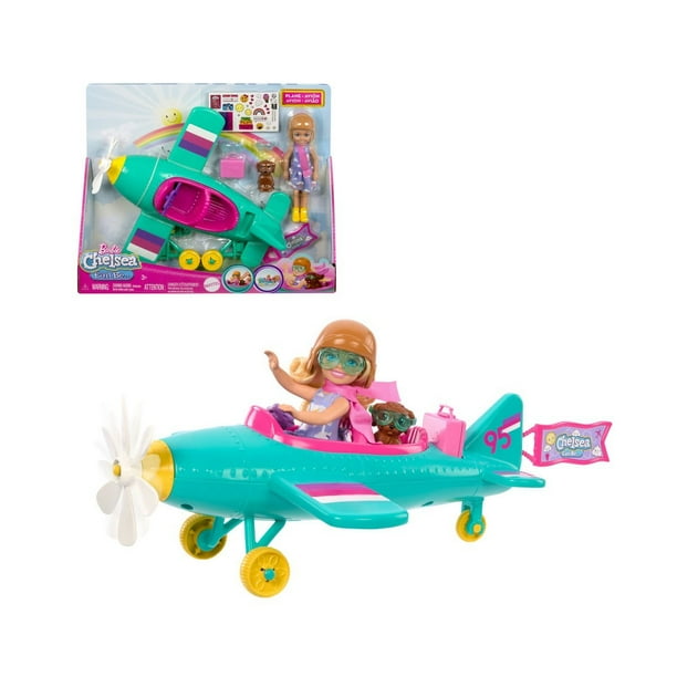 Juegos didácticos Barbie Chelsea Piloto de Avión Muñeca con Perrito 3 años+