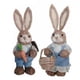 thumbnail image 4 of 1 Par De Figuritas De Conejito De Decoración De Conejo De Pascua De Paja Para Vacaciones Azul, 4 of 5
