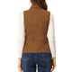 thumbnail image 3 of INSPIRE CHIC Chaqueta de Mujer con Cremallera Sin Mangas Anorak Chaleco Utilitario con Bolsillos S Marrón, 3 of 6