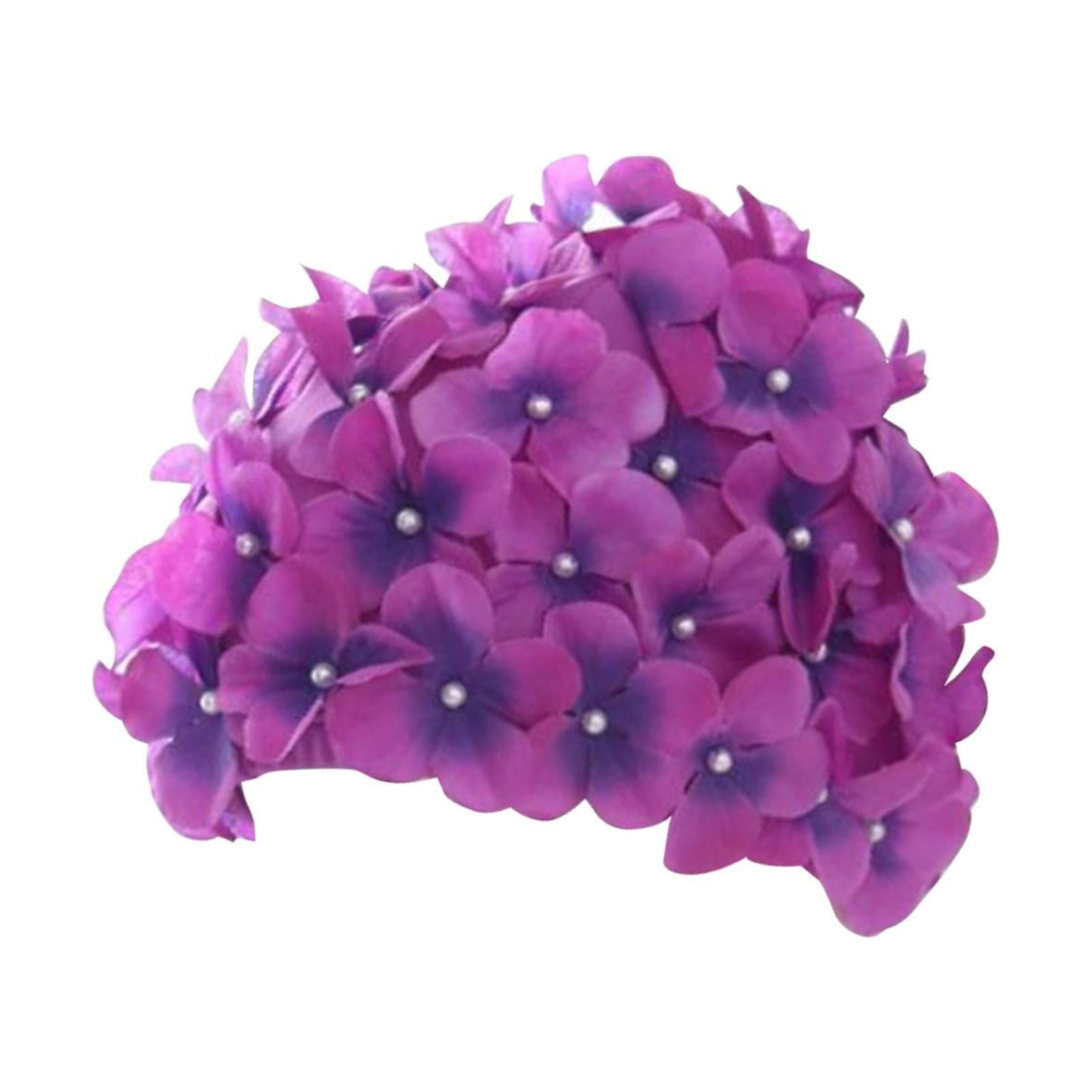 Magideal - Flor Gorro De Baño Gorros De Baño Moda Ligero Niñas Portátil Floral Pétalo Sombrero De Natación Gorros De Natación Para Accesorios De Vacaciones Pelo Violeta