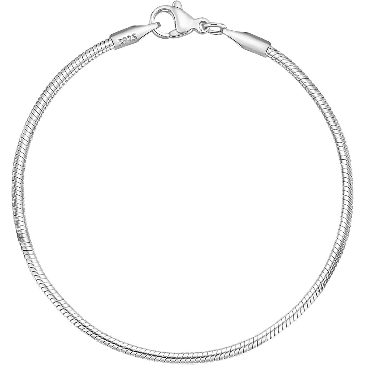 Vyseglobal - Pulsera Plata 925 Cadena Serpiente 2mm Mujer