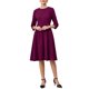 thumbnail image 1 of Vestido Elegante de Línea A para Mujer INSPIRE CHIC Cuello Redondo Manga 3/4 Vestido Ajustado y Acampanado para Trabajar S Púrpura, 1 of 5