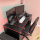 thumbnail image 5 of Escritorio Gamer Negro Rojo 160x55,5x74,5 cm, 5 of 7
