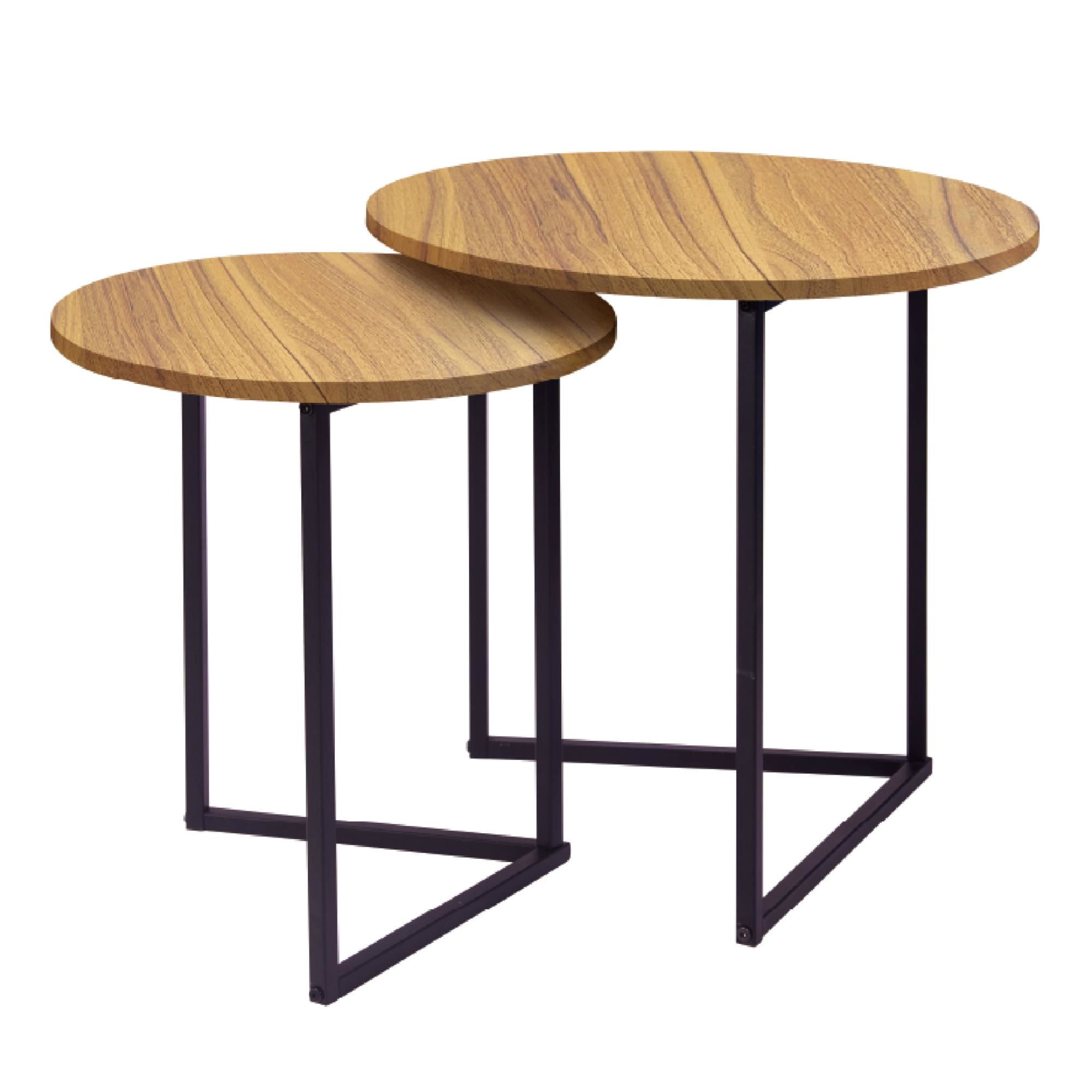 Mainstays - Mesa Centro Ys-8688 Redondo 2 Piezas Negro - Café