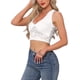 thumbnail image 4 of INSPIRE CHIC Top de Mujer de Encaje Floral sin Mangas con Escote en V Profundo y Transparente, Camiseta Corta XL Blanca, 4 of 6