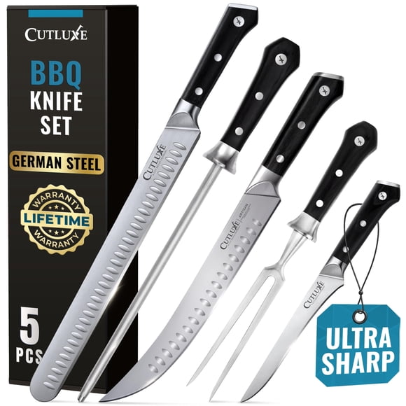 Set de Cuchillos de Carnicero Cutluxe 5 Piezas Acero Alemán Full Tang