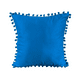 thumbnail image 1 of Pack de 2 Fundas de Cojines Terciopelo con Pompones 45x45 cm Azul Marino, 1 of 2