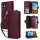thumbnail image 1 of Funda Cartera con Cremallera y Correa para Samsung Galaxy S25 Plus Soporte y Tarjetero Rojo, 1 of 6
