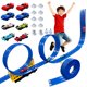 thumbnail image 1 of Pista de carreras RuoKmaxx de 16.5 pies con 8 autos de carreras para niños de 3 a 8 años, azul, 1 of 9