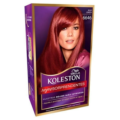 Tintura Permanente Con Tratamiento Hidratante 6646 Rojo Cereza 50 Ml Koleston