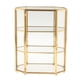 thumbnail image 5 of 3 Niveles Polygon Jewelry Trinket Glass Gold Box Anillo Pendiente Caja Decorativa, 5 of 5