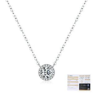 Collar Heshpaws Anuclub Moissanite Redondo 6Mm Plata 925