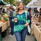 thumbnail image 2 of Agnes Orinda Blusas Casuales de Talla Grande para Mujer con Rayas Tie Dye, Cuello en V y Mangas 3/4, Talla L, Verde Tie Dye, 2 of 8