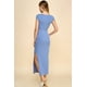 thumbnail image 2 of Vestido Largo De Canalé Con Cuello Redondo Mangas Cortas Y Forro, 2 of 4