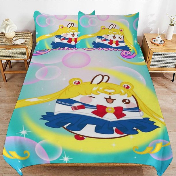 Sailor Moon Bedding Se Ultra Soft Skin-Friendly Duvet Cover3 Piece, Cute Comforter Cover Bed Set