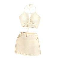 Ioensy - Traje De Baño De 3 Piezas Para Mujer Traje De Baño De Bikini Suave Traje De Baño Para Piscina De Vacaciones De Verano Xl