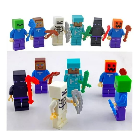Juguete Figuras Set Minecraft Cube 6 6 Piezas Accesorios