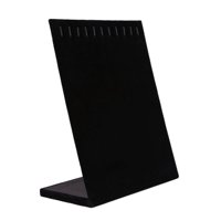 Ioensy - 17 Collar De Gancho Soporte De Exhibición De Joyería Bandeja De Almohadilla Para Espectáculos Pendiente Venta En Forma De L Negro