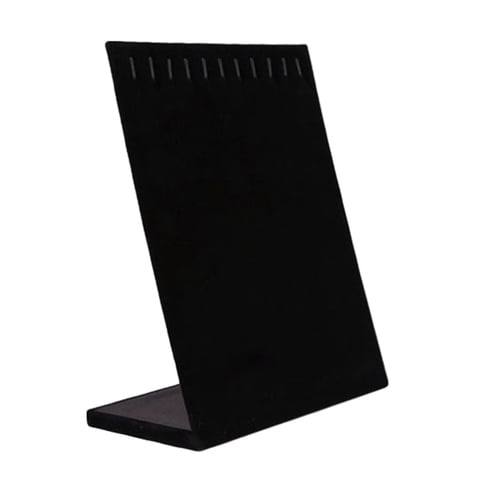 Ioensy - 17 Collar De Gancho Soporte De Exhibición De Joyería Bandeja De Almohadilla Para Espectáculos Pendiente Venta En Forma De L Negro