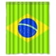 thumbnail image 1 of Cortina de ducha con la bandera de Brasil y fondo de Orden y Progreso, juego de cortina de baño con ganchos, tamaño 60 x 72 pulgadas, 1 of 3