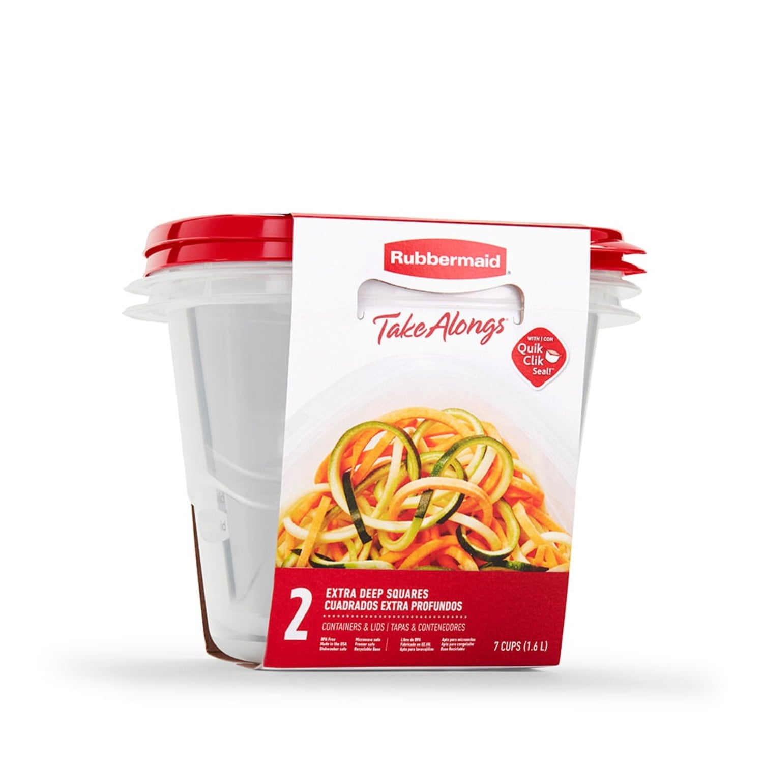 Rubbermaid - Pack 2 Herméticos Take Alongs Cuadrado 1 6 Litros