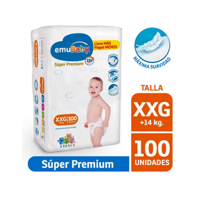Pañal Emubaby Super Premium Xxg, 100 Un