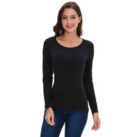 Malltradecl - Pack 6 Camiseta Polar Bambu Mujer Solo Negro