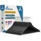 thumbnail image 1 of Perchas de madera para ropa Lifemaster con gancho giratorio de 360°, paquete de 5, 1 of 7