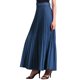 thumbnail image 4 of INSPIRE CHIC Falda Plisada para Mujer con Cintura Alta Elástica y Cinturón, Falda Maxi de Línea A Fluida L Azul Marino, 4 of 7