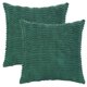 thumbnail image 1 of Funda de cojín decorativa de pana REGALWOVEN, fundas de cojín a rayas bohemias suaves, verde oscuro 18" x 18", 1 of 7