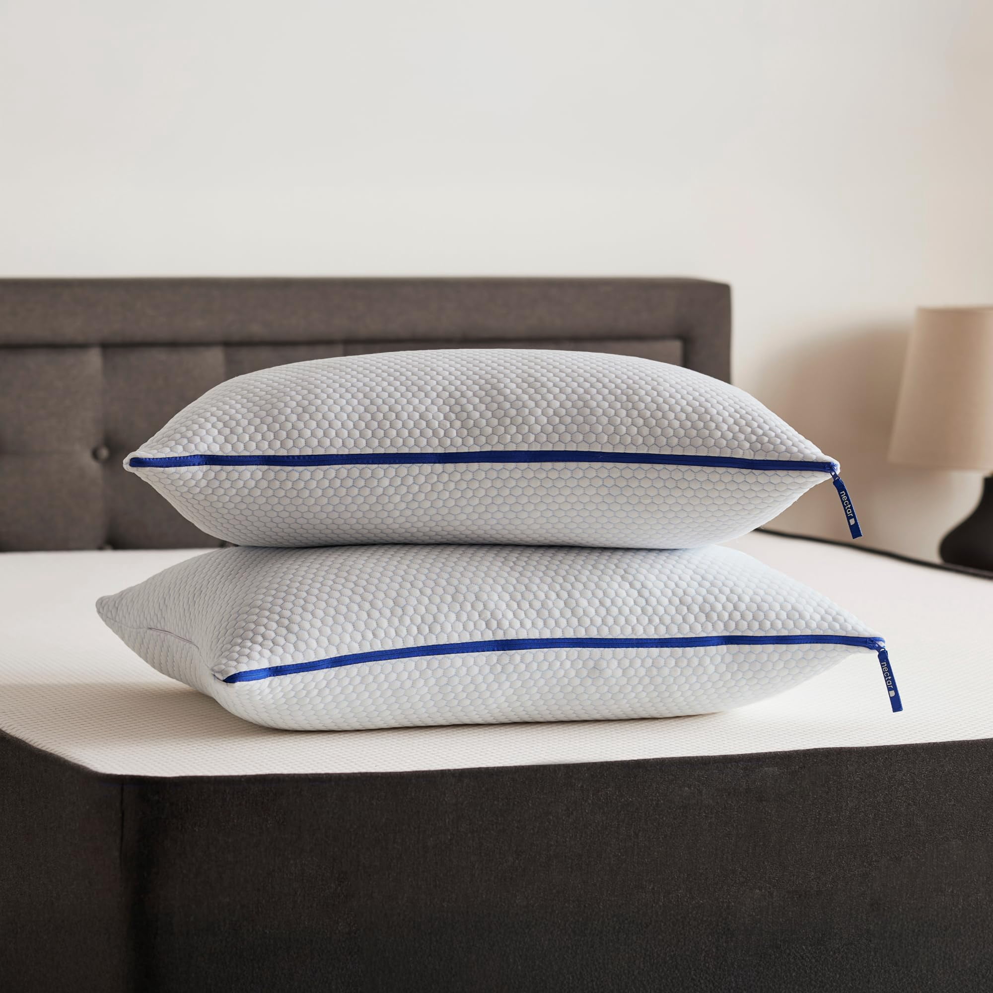 Almohada Nectar Tri-comfort King De Espuma Viscoelástica Con Enfriamiento Y Firmeza Ajustable