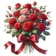 thumbnail image 2 of Calcomanía de pared de la calcomanía del baño de rosas para el bouquet para el baño decorativo de accesorio multifuncional 27.5x29.5cm pegatina de, 2 of 5