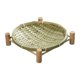 thumbnail image 5 of Bandeja De Cesta Tejida De Bambú, Bandeja De Almacenamiento Redonda Para Verduras, Mueble De Desayuno, 22 Cm, Verde, 5 of 5
