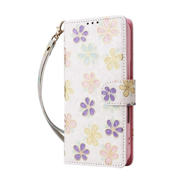 FOXDOCK Funda Tipo Cartera Floral para Samsung Galaxy S20 ,Funda con Tapa de Cuero PU, Protección Antigolpes con Ranuras para Tarjetas y Soporte